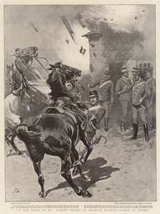 Mitten drin, knappe Flucht von General Mavromichaelis in Reveni